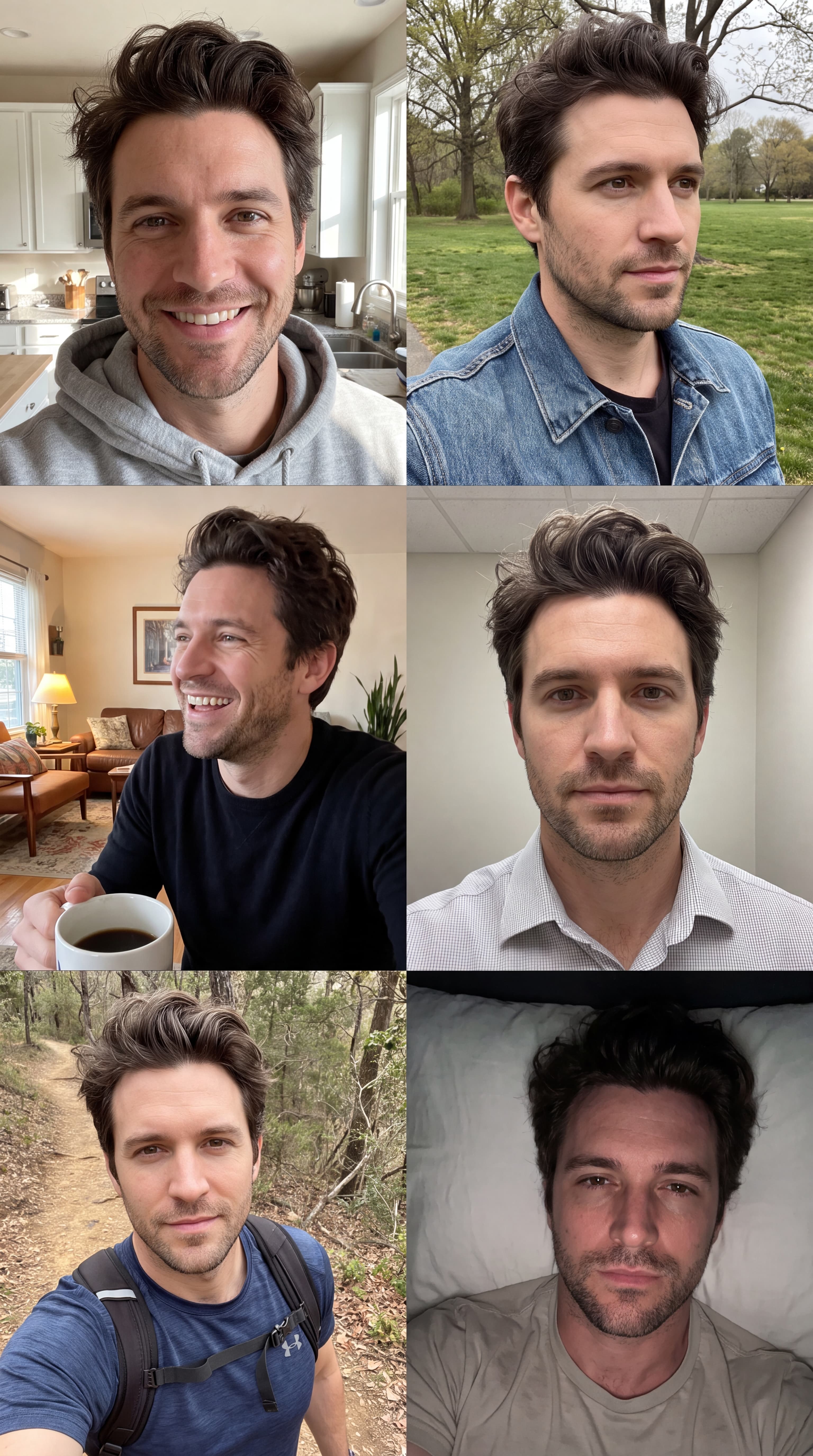 A roll of casual phone selfies of Marc
